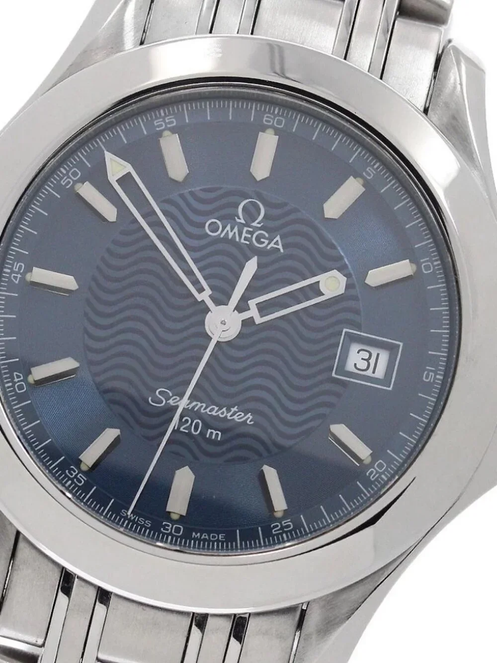 OMEGA Seamaster120 2511.81 Date Navy Dial Quartz Men's Watch_946657